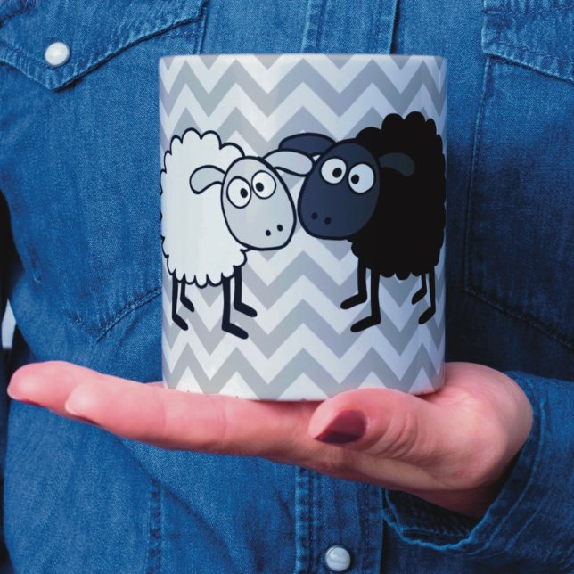 Caneca Combo Ovelha Preta Ovelha Branca Preta 11 o (Criador carregado)