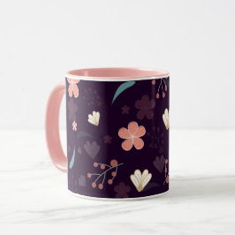 Caneca combo padrão floral