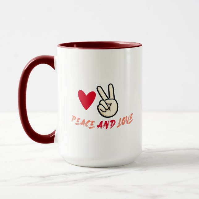 Caneca Combo Paz e Amor | Símbolo de Paz e Coração (Esquerda)