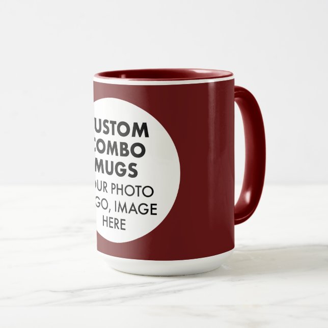 Caneca Combo Personalizada Grande Logotipo Foto Qu (Frente Esquerda)