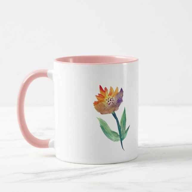 Caneca Combo Ringer de Aquarela de Flor (Esquerda)