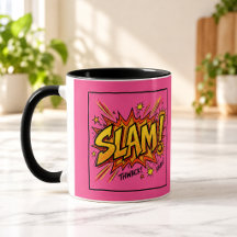 Caneca Combo Rosa Choque e Preto SLAM Pop Art