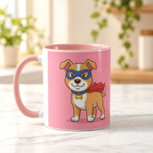 Caneca Combo Rosa Super Cachorro Herói