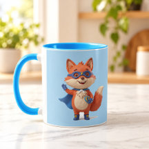 Caneca Combo Super Fox Hero Azul Claro