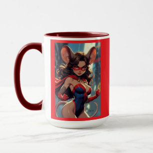 Caneca combo vermelho SuperMouse Woman 2 lados