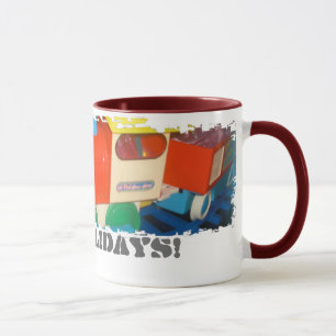 Caneca Comboio de férias felizes Ringer Mug_Happy Border