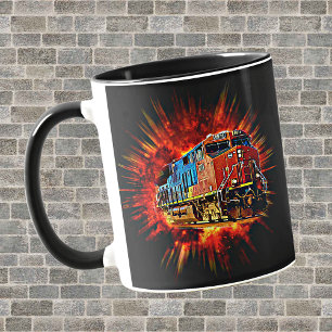 Caneca Comboio Locomotivo Diesel A Explodir