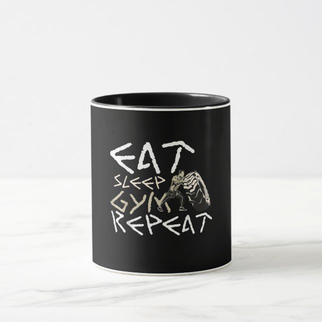 Caneca Come Sleep Gym Repete Citação Engraçada (Centro)