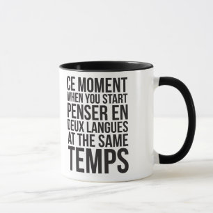 Caneca Comece En Deux Langues de Penser nos mesmos Temps