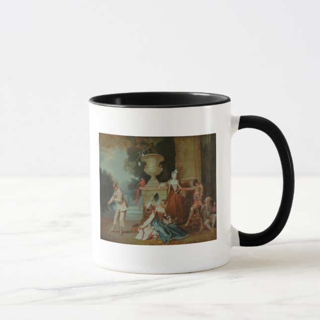 Caneca Comediantes italianos em um parque, c.1725 (Direita)