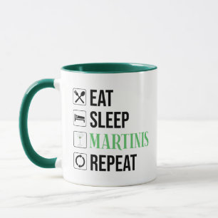 Caneca Comer. Dormir. Martinis. Repetir.