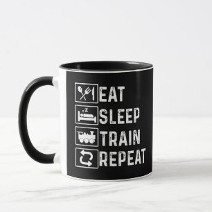 Caneca Comer Dormir Trem Repetir Amante de Trem a Vapor F