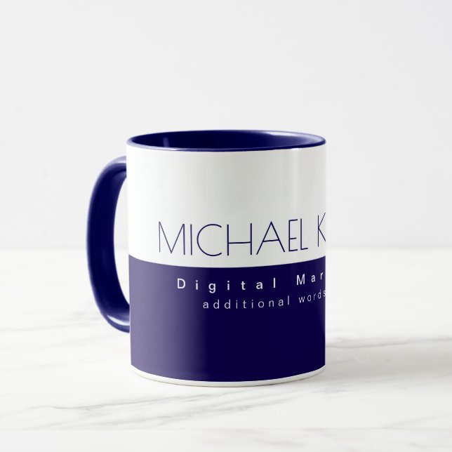Caneca Comerciante Digital Prof Moderno Azul Marinho (Frente Esquerda)