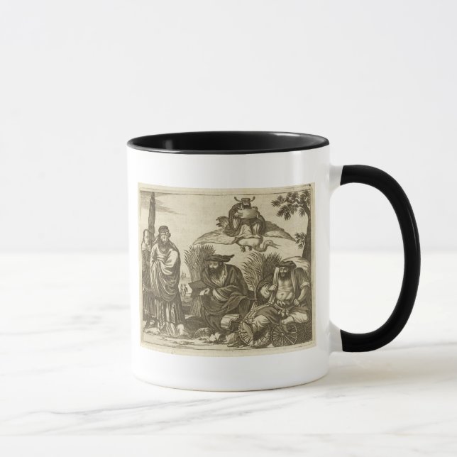 Caneca Comerciantes chineses que consultam caixas de (Direita)