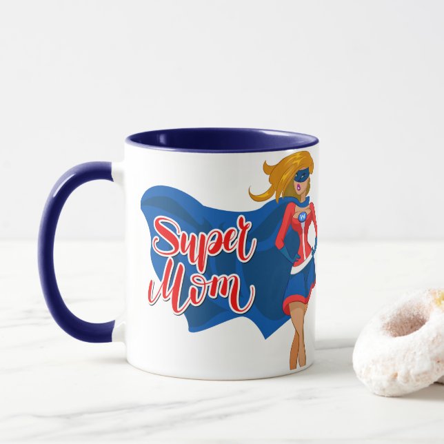 Caneca Comic Pop Art Super Mãe com Capa (Com Donut)
