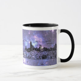 Caneca cómica de Chicago do estilo da nebulosa