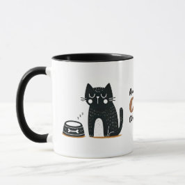 Caneca Comida de Manifestação de Gato Preto Whimsical