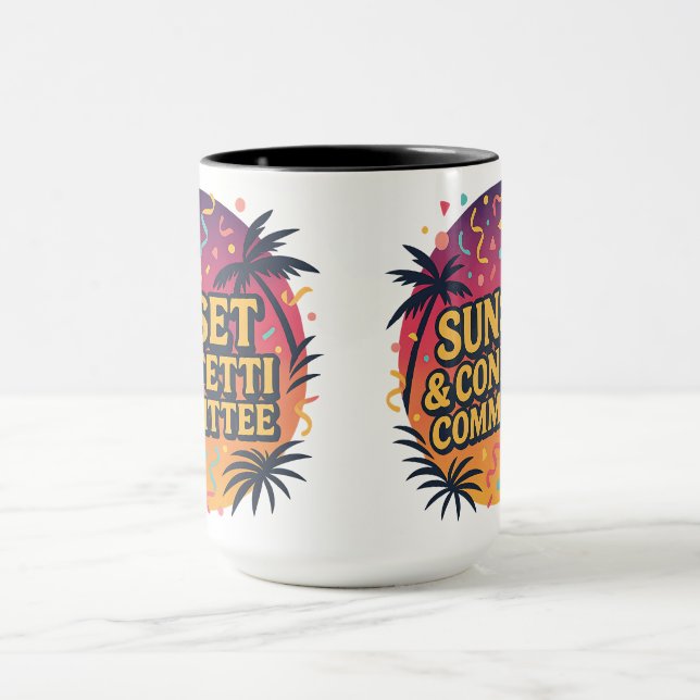 Caneca Comitê de Confetes e Pôr do Sol | Presentes de Hal (Centro)