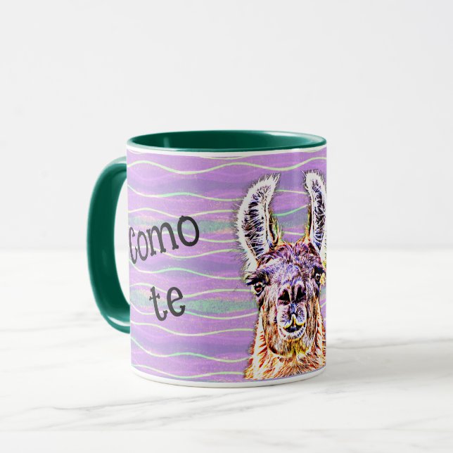 Caneca Como a lhamas Colorful Llama Mug Cup (Frente Esquerda)
