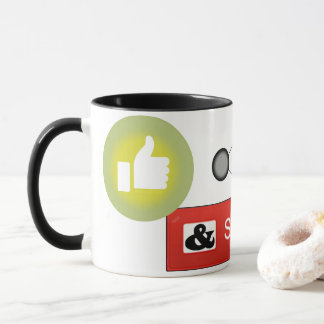 Caneca Como, Compartilhar, Comentar e Assinar
