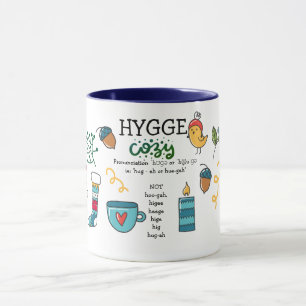 Caneca Como dizer HYGGE Folk Art Doodle Custom Mug