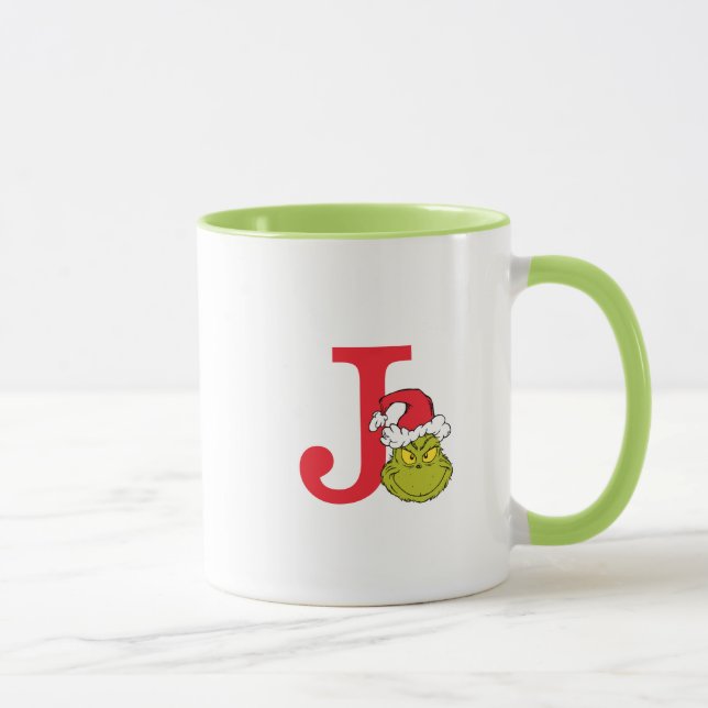 Caneca Como o Grinch Roubou o Natal | Monogram J (Direita)