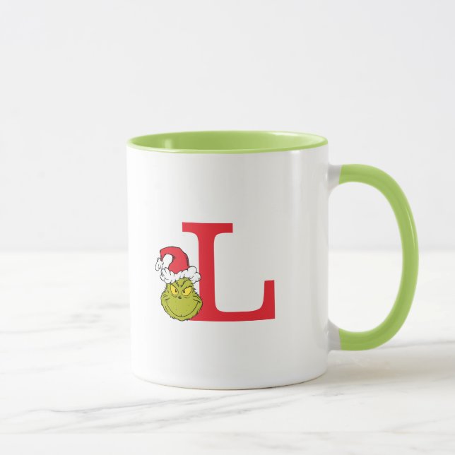 Caneca Como o Grinch Roubou o Natal | Monograma L (Direita)