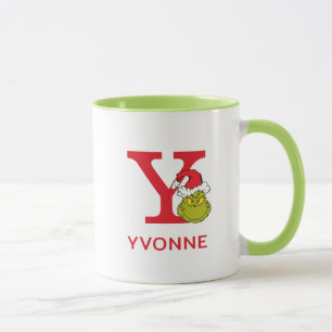 Caneca Como o Grinch Roubou o Natal Nome e Monograma Y