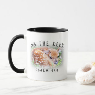Caneca Como O Vencedor Psalm 42:1 Bebê Fawn Christian