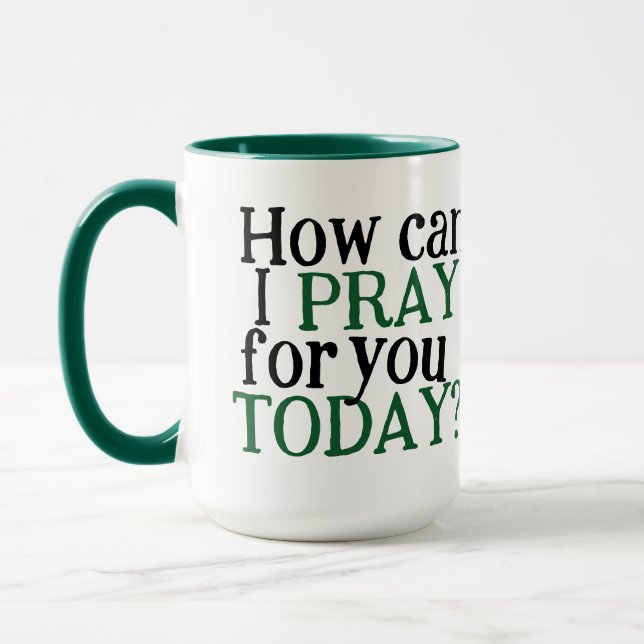 Caneca Como posso rezar por você hoje? | Presente cristão (Esquerda)