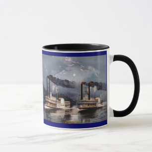 Caneca Competência de barco do vapor no rio Mississípi