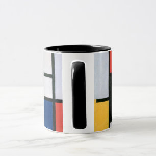 Caneca Composição Abstrata Vintage por Piet Mondrian