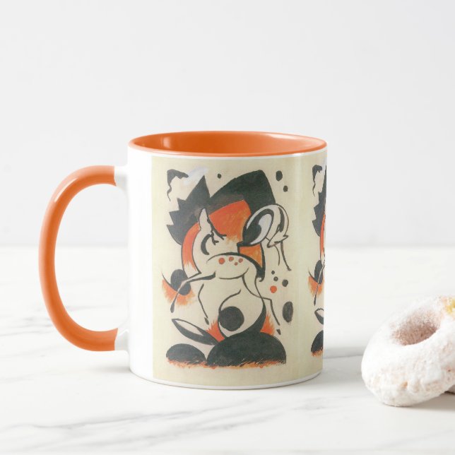 Caneca Composição com Dois Veados de Franz Marc (Com Donut)