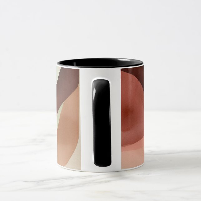 Caneca composição de abstrato minimalística da aquarela (Alça)