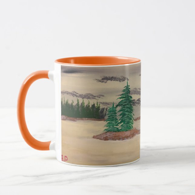 Caneca Composição de Cinza, Amarelo e Browns (Esquerda)