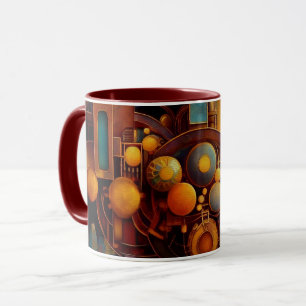 Caneca Composição de Orbe Mecânico Steampunk