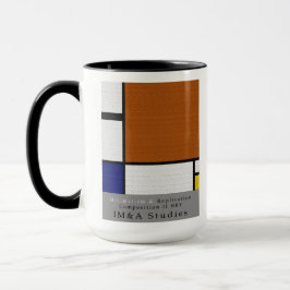 Caneca Composição II Mug Amarelo-Marrom-azul