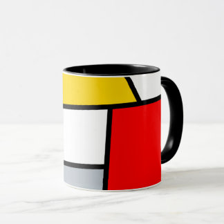 Caneca Composição Mínima De Cor Do Polígono Retro De Stij