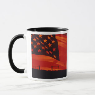 Caneca Composto digital da bandeira americana