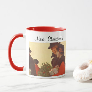 Caneca Compras de Natal Antigo, Amor e Romance