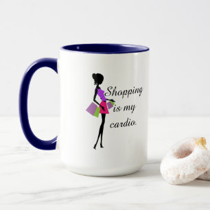 Caneca Compras é meu cardio Diversão e Humor