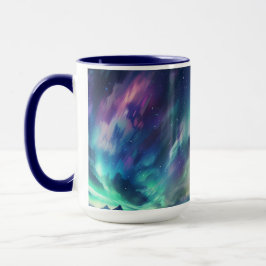 Caneca Compre luzes do norte com tema espacial