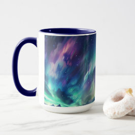 Caneca Compre luzes do norte com tema espacial