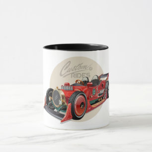 Caneca Conceito de carro de retrocorrida personalizado