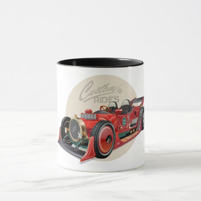 Caneca Conceito de carro de retrocorrida personalizado (Centro)