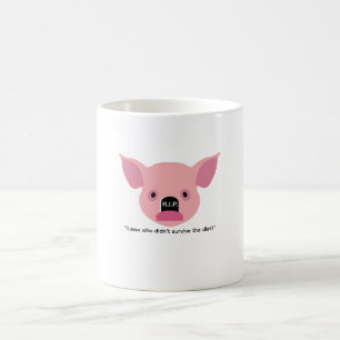 Caneca conceitual engraçada de café com um porco