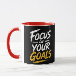 Caneca Concentre-se nos Seus Objetivos Tipografia Motivac