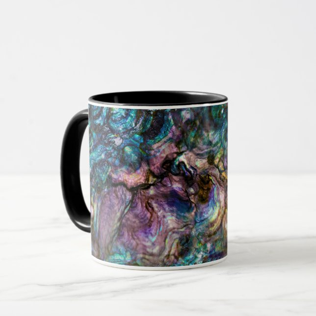 Caneca Concha de Abalone Íris Arco-Íris (Frente Esquerda)