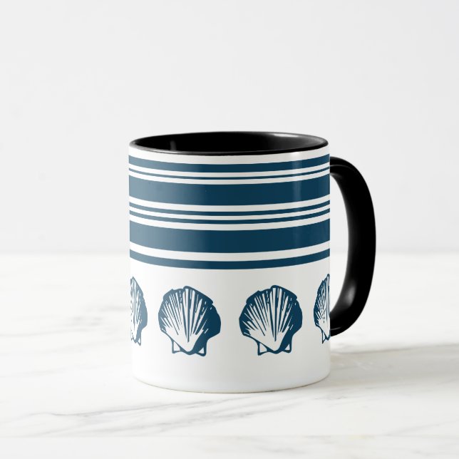 Caneca Conchas e listras (Frente Esquerda)