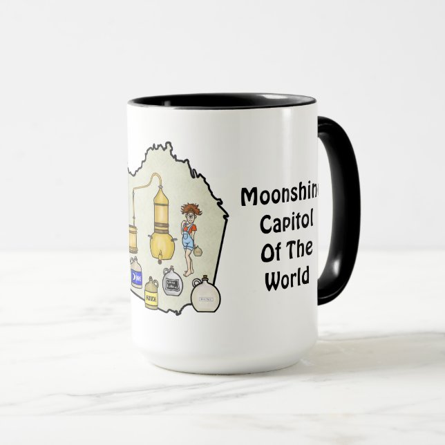 Caneca Condado de Franklin, VA Moonshine Capitol Mug (Frente Esquerda)